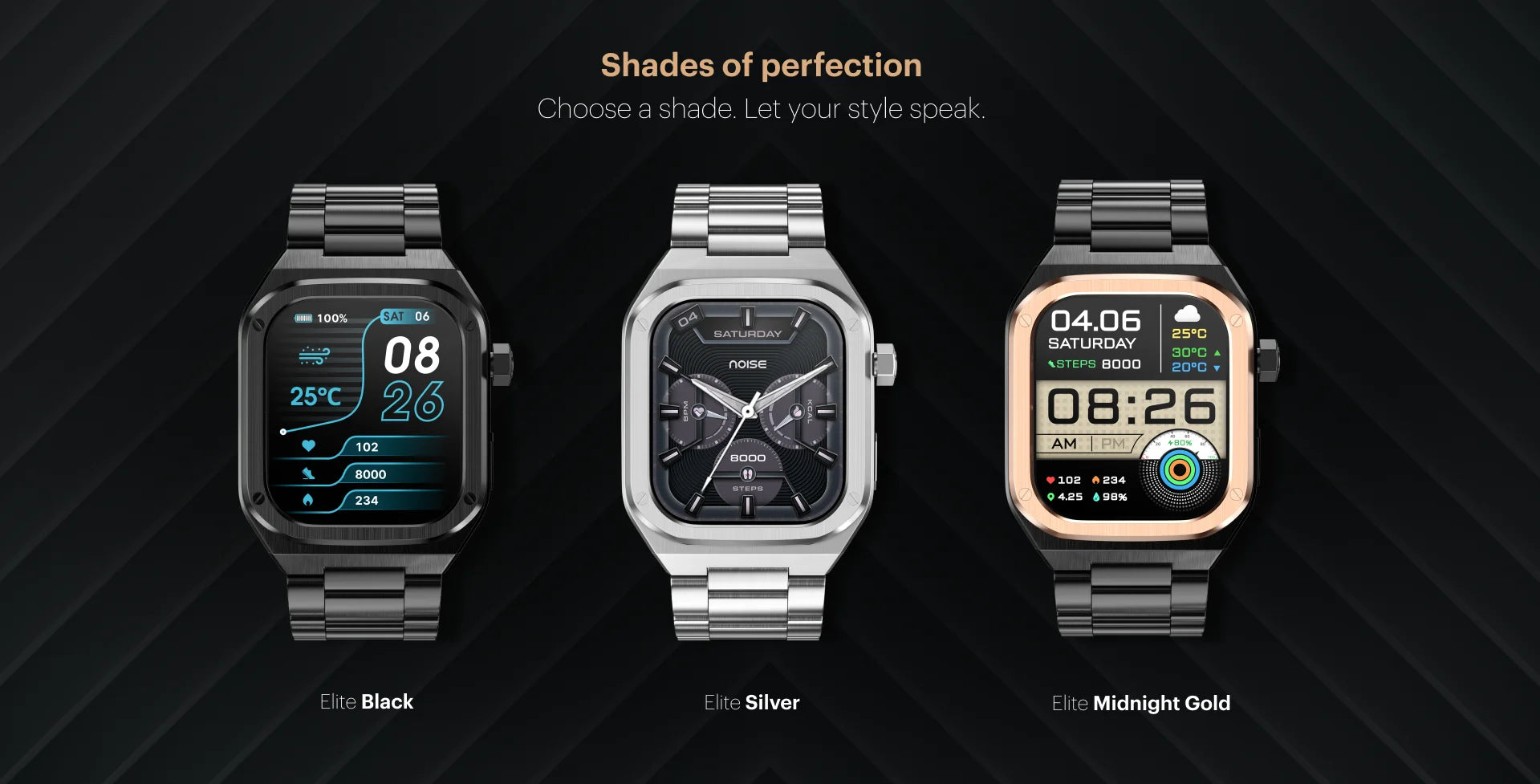 noise colorfit chrome smart watch